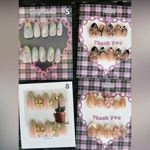 Press On Nail Bundle Size Small 4 Sets of Nails Spring Florals